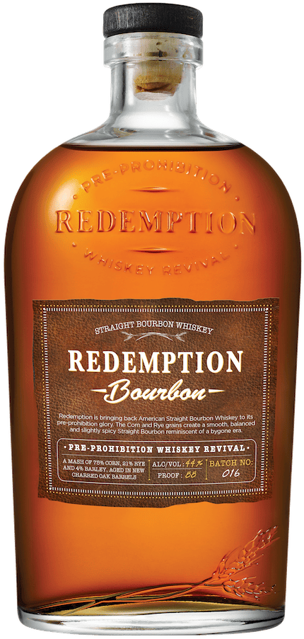 bottle of redemption bourbon whiskey
