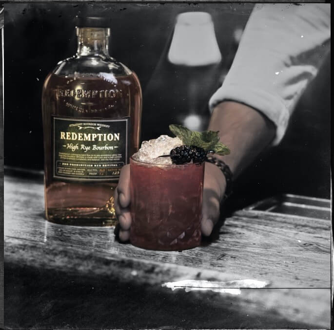 whiskey cocktail on a counter